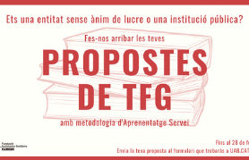 Crida a les entitats i institucions públiques per presentar propostes de TFG en ApS